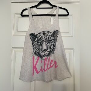American Apparel - Large Cream Leopard Tank